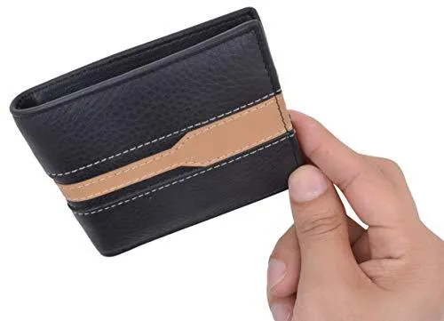 Men's Premium Center Flap Card ID Holder Bifold Wallet With Zipper Coin Pocket 403052