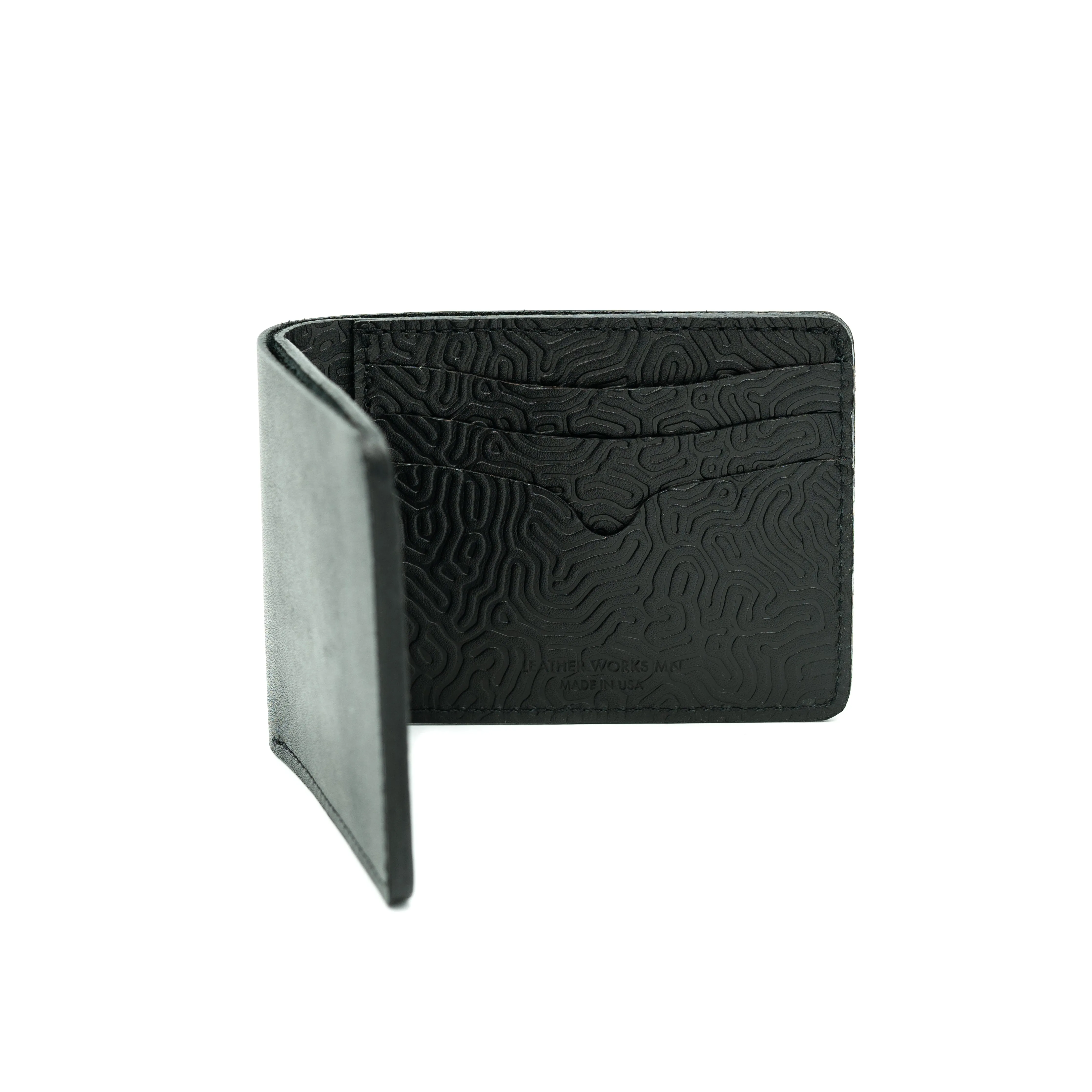 No. 9 Wallet - Black - Coral Pattern