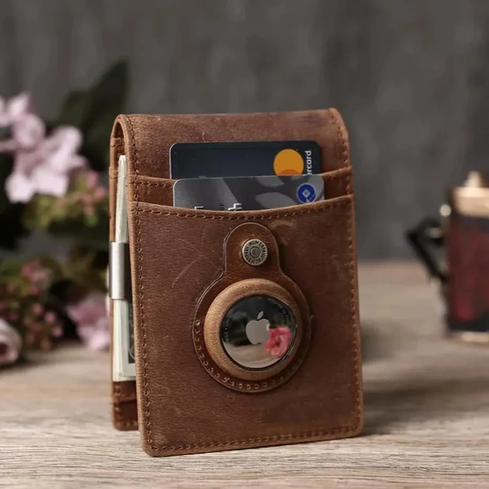 PrimeMark Genuine Leather AirTag Wallet