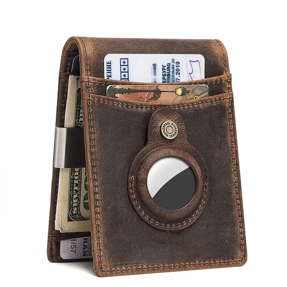 PrimeMark Genuine Leather AirTag Wallet