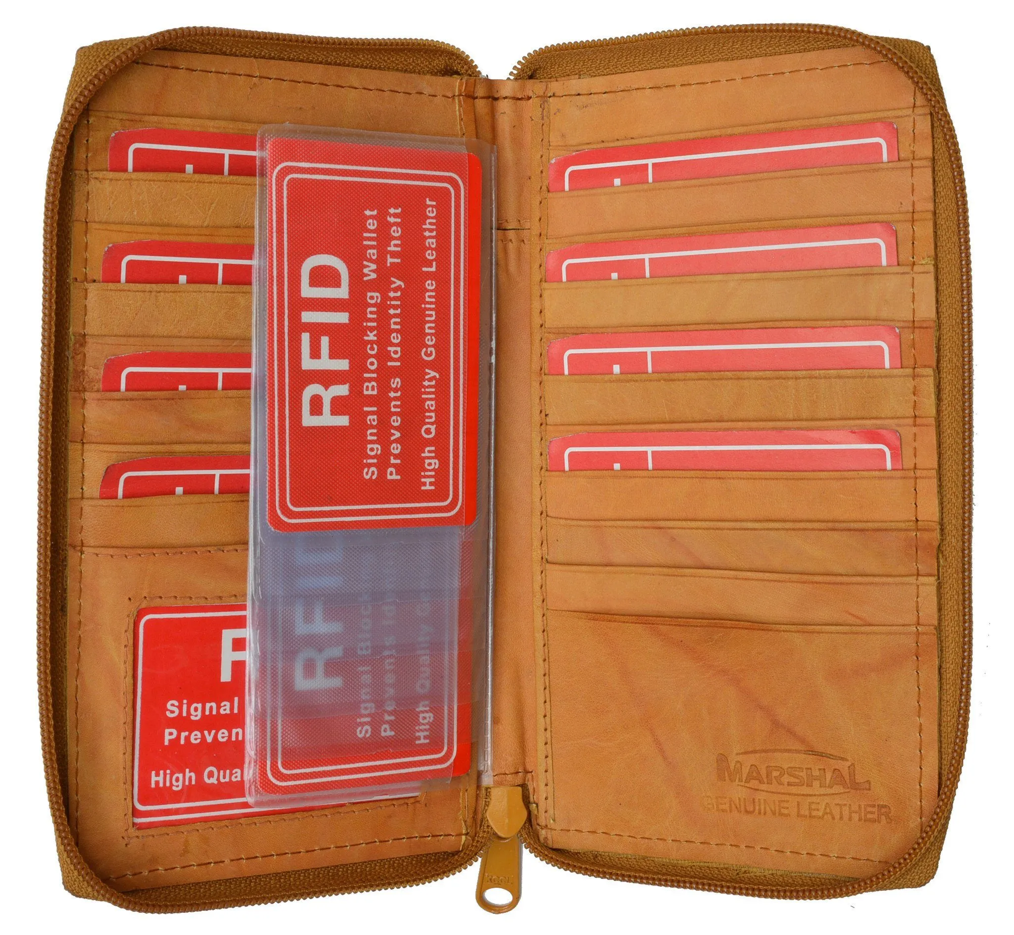 RFID Card Blocking Genuine Leather Organizer Wallet