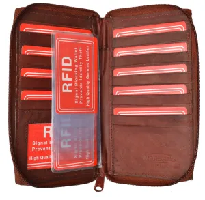 RFID Card Blocking Genuine Leather Organizer Wallet