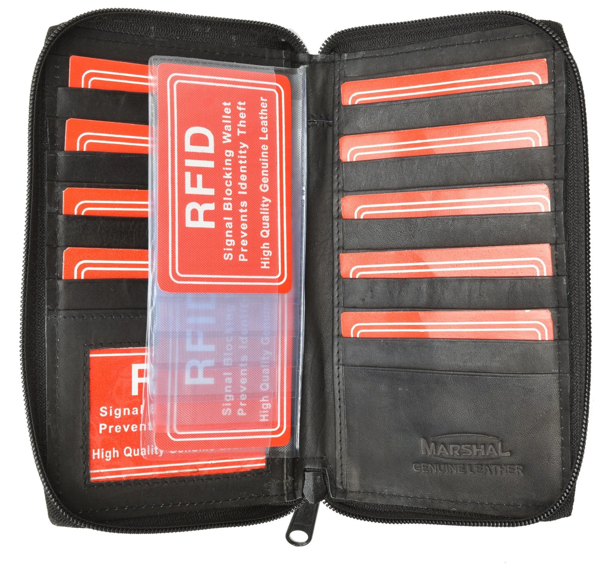 RFID Card Blocking Genuine Leather Organizer Wallet