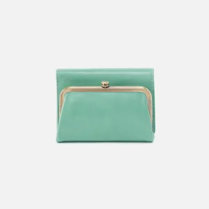 Robin Compact Wallet in Polished Leather - Seaglass