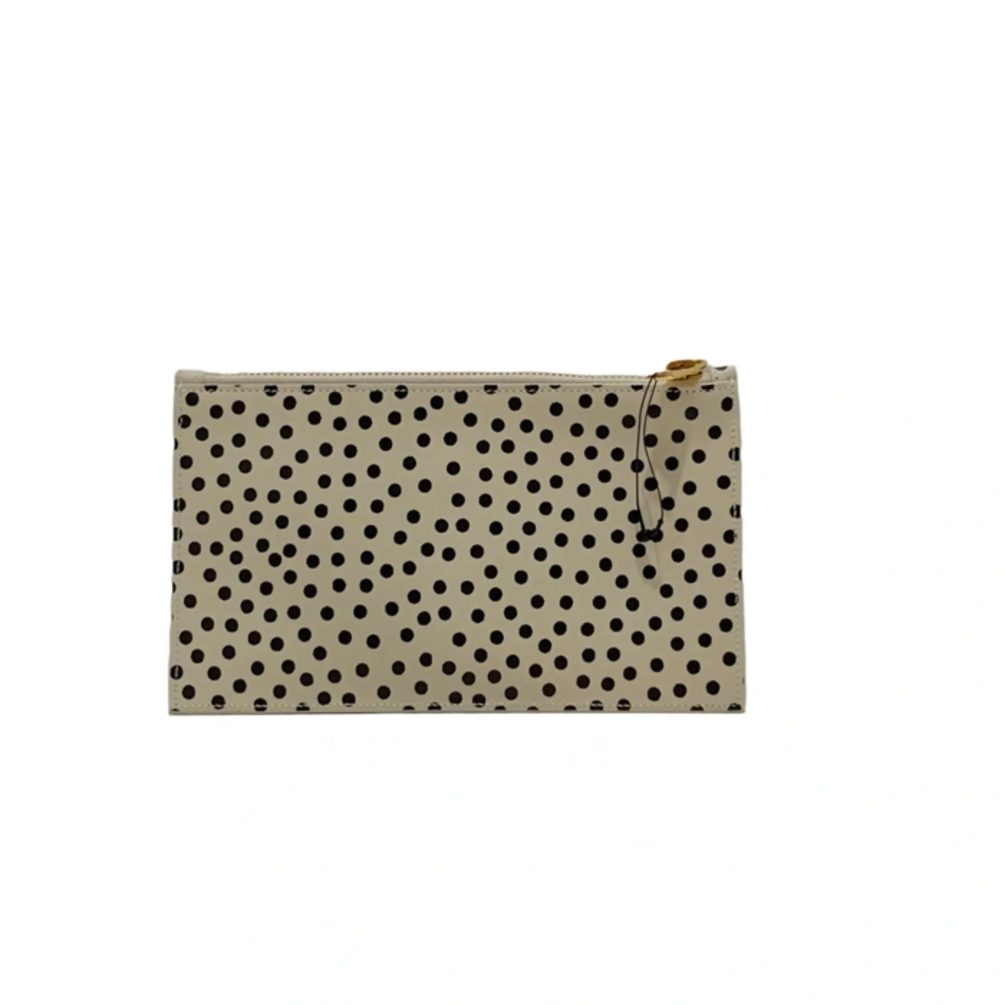 Saint Laurent Polka Dot Calfskin Leather Small Pouch