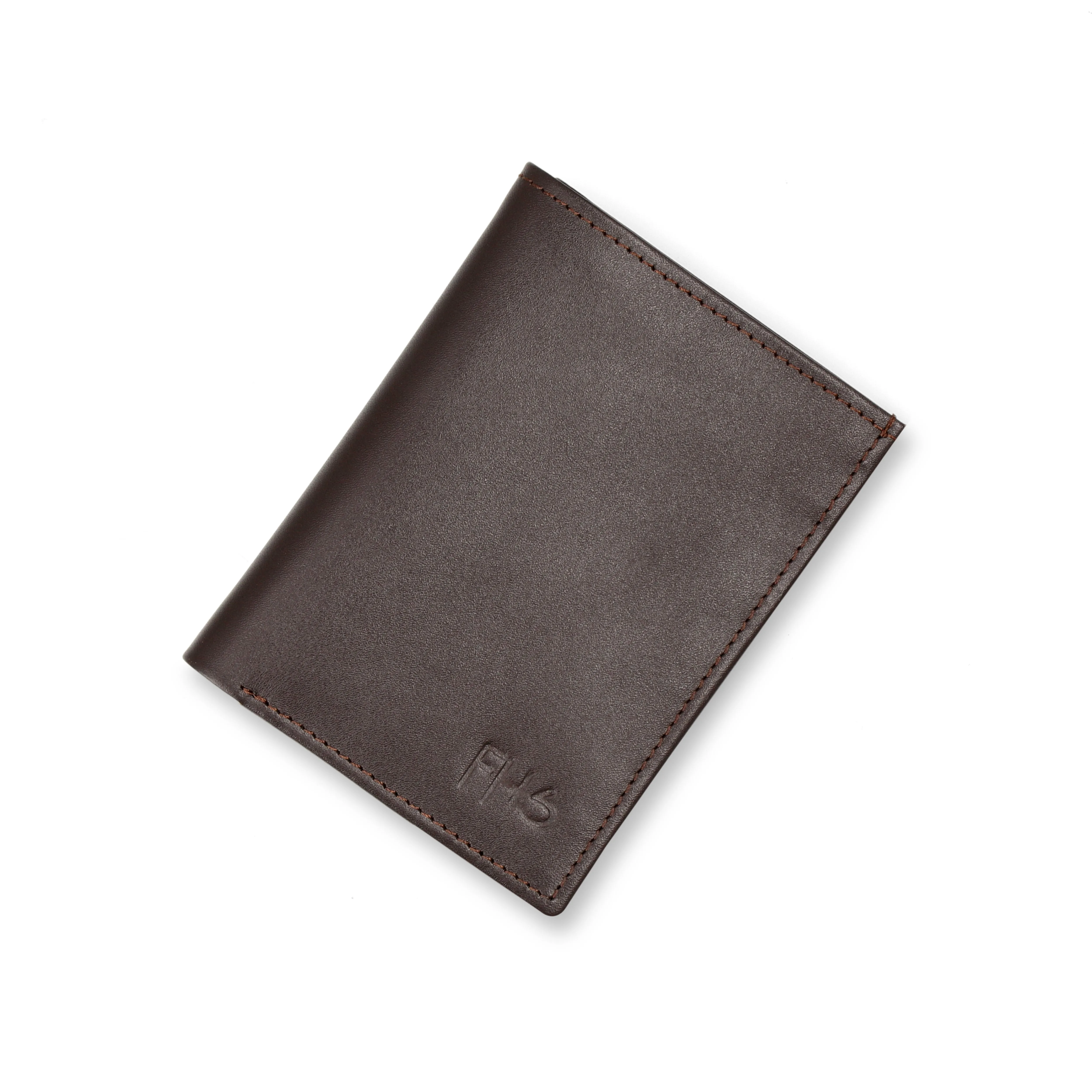 Sleek-Fold Leather Wallet - Brown