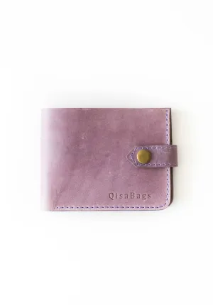 Small Bifold leather Wallet - Lilac