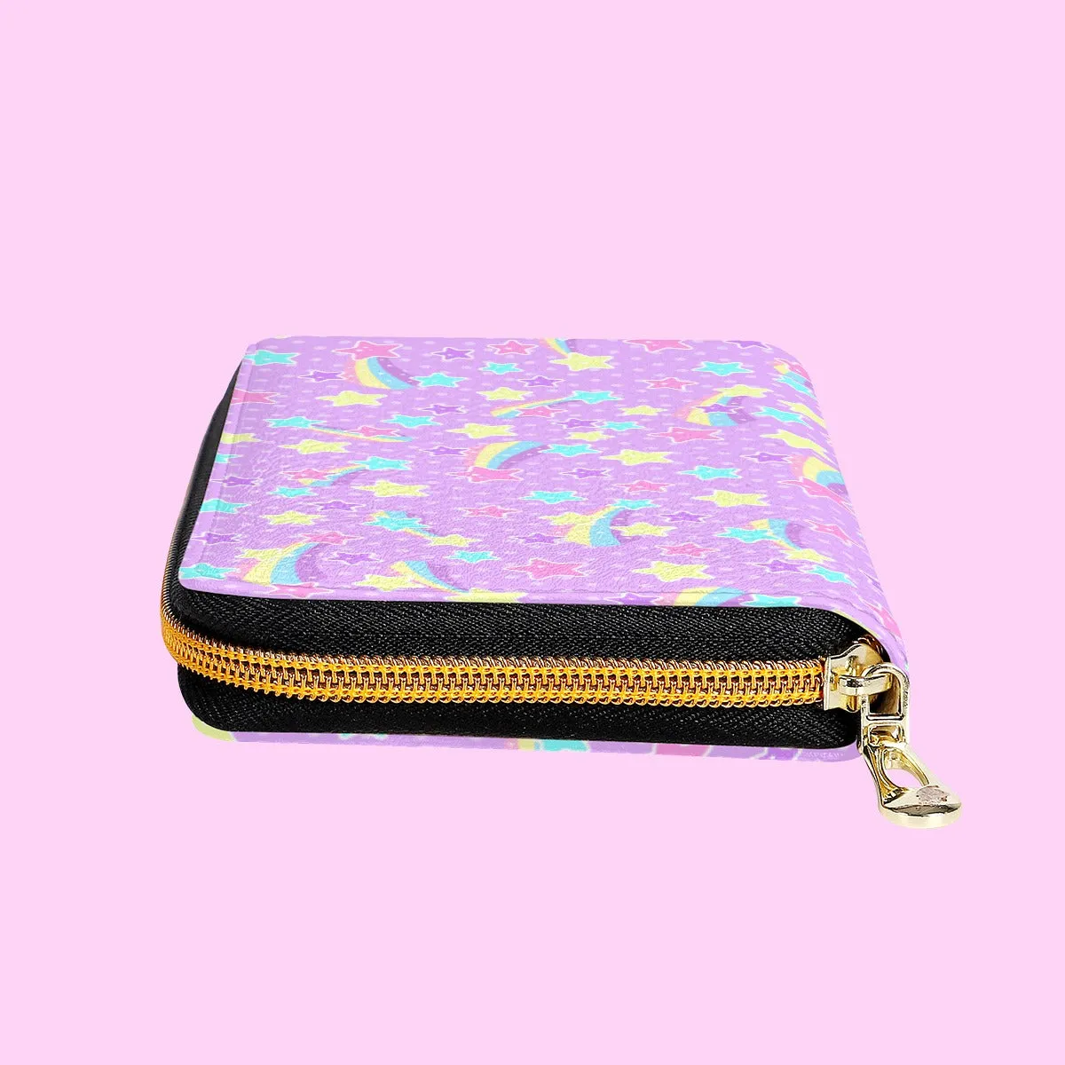 Starry Party Purple Zipper Wallet