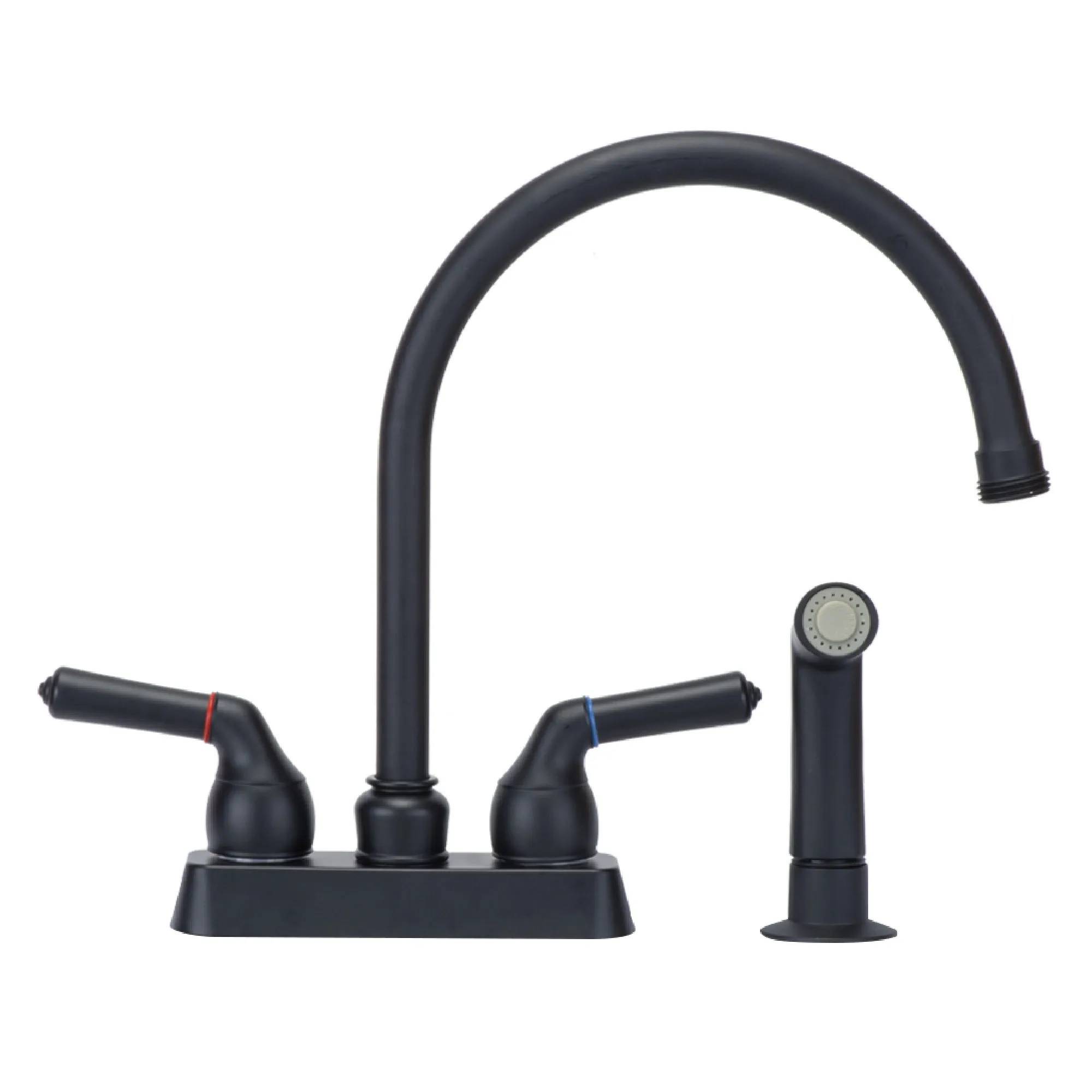 Tehila Black Finish Gooseneck Faucet with Side Sprayer