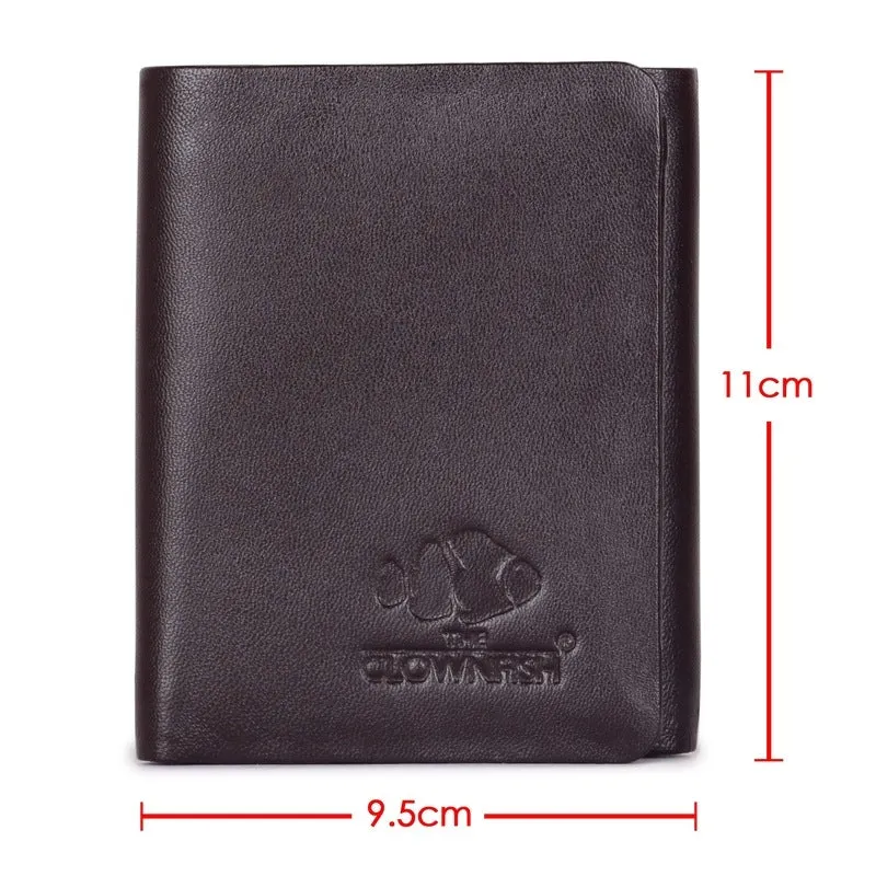 THE CLOWNFISH Axel Stitchless Genuine Leather Wallet for Men's with RFID Protection - Brown