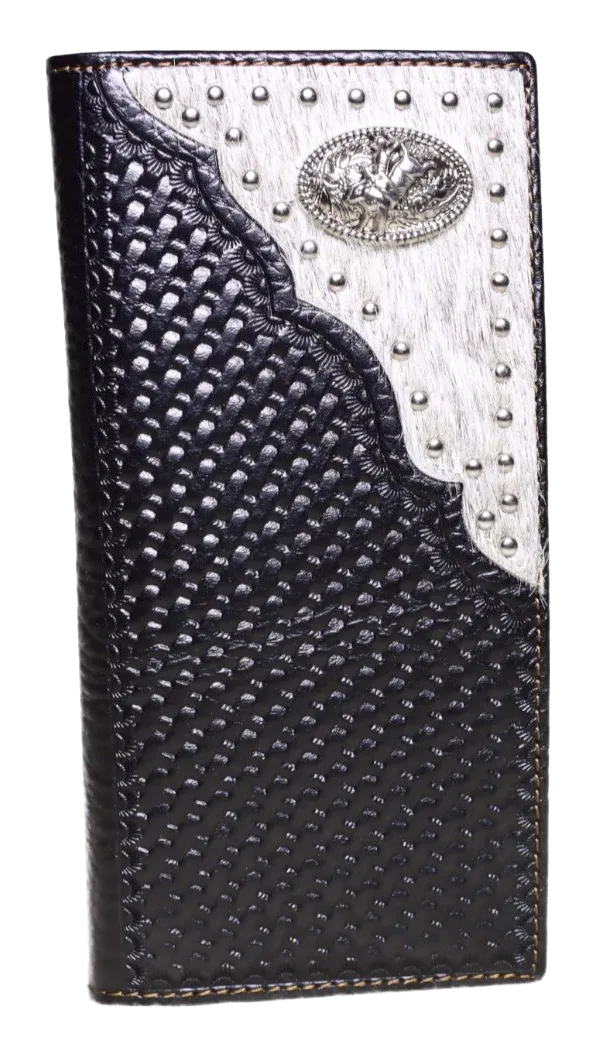 Top Notch Men's Black Bullrider Concho Wallet