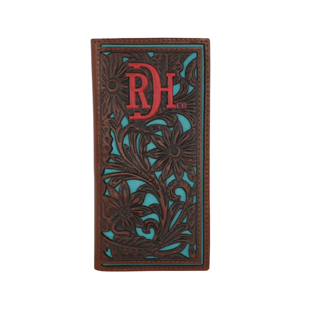 Trenditions Red Dirt Hat Men's Turquoise Inlay Co Rodeo Tooled Wallet