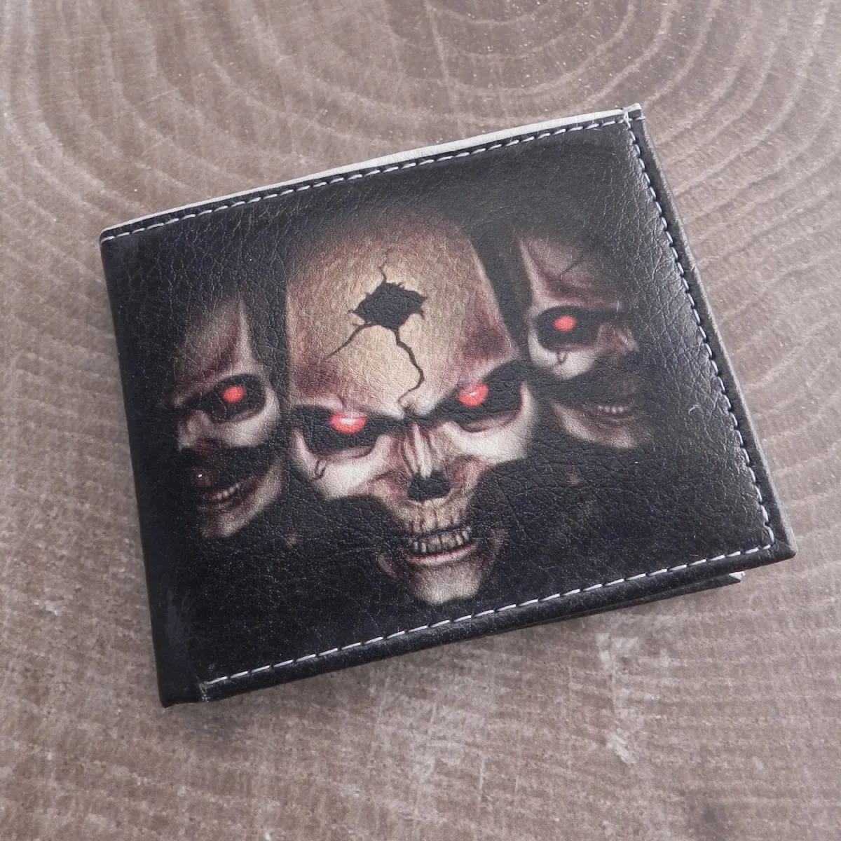 Vegan Skull Red Eye Bi-Fold Wallet