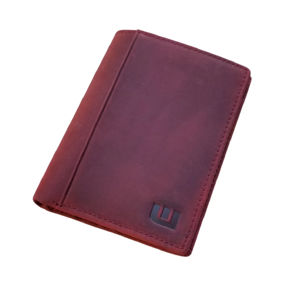 Vertical Style RFID Bifold in Crazy Horse Leather - Vertex