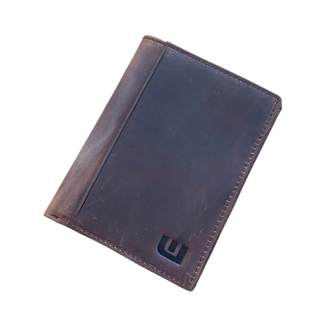 Vertical Style RFID Bifold in Crazy Horse Leather - Vertex