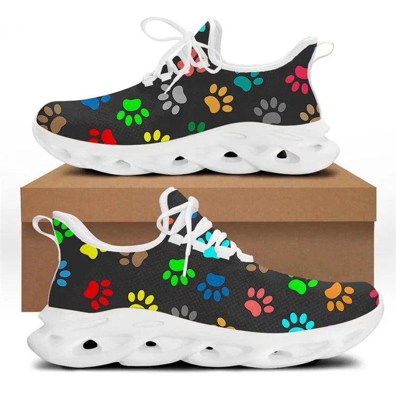 Veterinary Unisex Casual Animal Paw Print Graphite Sneakers Men Women Lightweight Flat Sneakers Lace-Up Shoes