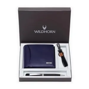 WildHorn Gift Hamper for Men I Leather Wallet, Keychain & Pen Combo Gift Set I Gift for Friend, Boyfriend,Husband,Father, Son etc