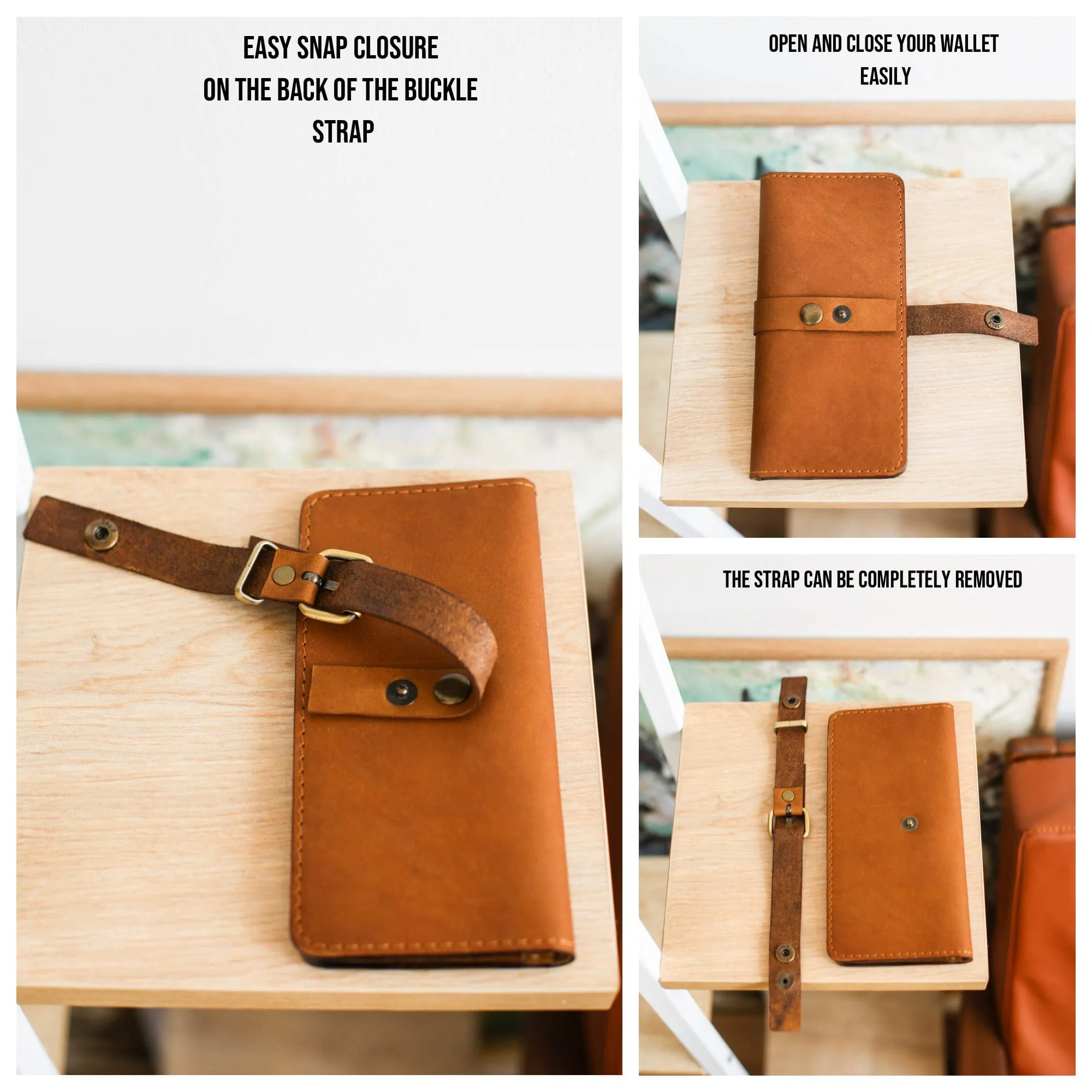 Women's Bifold Dual Leather Wallet - N01 - Ring Closure