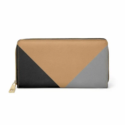 Wristlet Phone Wallet, Tri-Color Geometric Style Purse