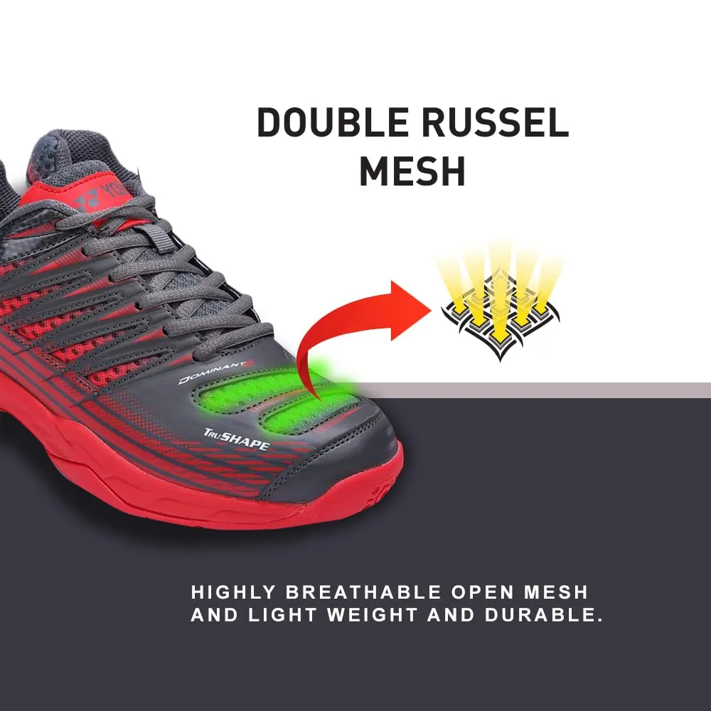 YONEX Tour Dominant 2 Badminton Shoes (Carbon Red) | Ideal for Badminton,Squash,Table Tennis,Volleyball